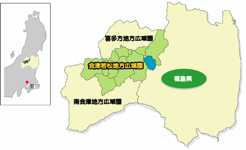 圏域の位置及び地勢の図